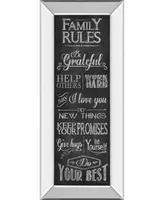 Classy Art Family Rules by Susan Ball Mirror Framed Print Wall Art - 18" x 42"