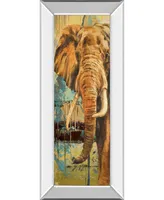 Classy Art New Safari on Teal Il by Patricia Pinto Mirror Framed Print Wall Art - 18" x 42"