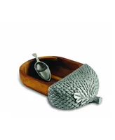 Vagabond House Wood Acorn Nut Bowl Wide, Spoon Included