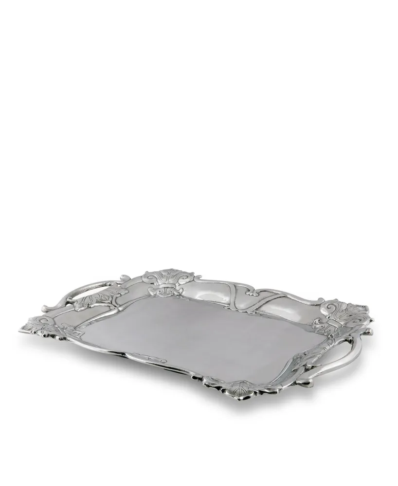 Arthur Court Designs Aluminum Fleur-De-Lis Rectangle Tray