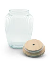 Arthur Court Canister Glass for Kitchen with Rubber Airtight Seal for Food Storage Grape Pattern Knob