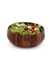 Arthur Court Acacia Wood Serving Bowl for Fruits or Salads Modern Round Shape Style Large Wooden Single Bowl
