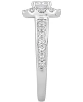 Gia Certified Diamond Oval Halo Engagement Ring (1 ct. t.w.) in 14k White Gold