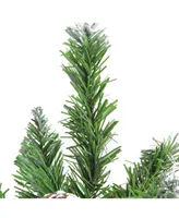 Northlight 24" Frosted Norway Pine with Pine Cones Artificial Christmas Tree in Burlap Base - Unlit