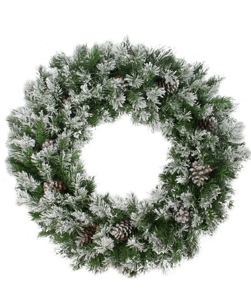 Northlight 36" Flocked Angel Pine with Pine Cones Artificial Christmas Wreath