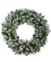 Northlight 36" Flocked Angel Pine with Pine Cones Artificial Christmas Wreath