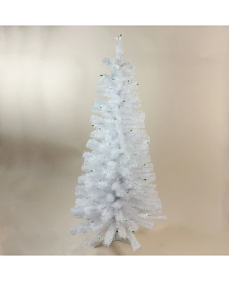 Northlight 4' Pre-Lit White Artificial Christmas Tree with Green Lights