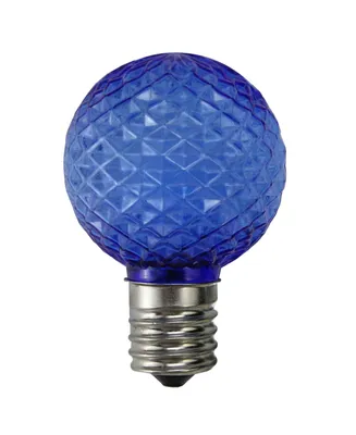 Northlight Pack of 25 Led Blue Faceted G40 Globe Christmas Replacement Light Bulbs