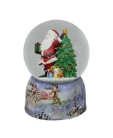 Northlight 5.75" Musical Waving Santa Claus and Christmas Tree Water Globe