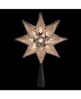 Northlight 8" Silver Mosaic 8-Point Star Christmas Tree Topper - Clear Lights