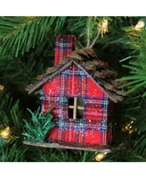 Northlight 4.25" Red Plaid Country Cabin Christmas Ornament