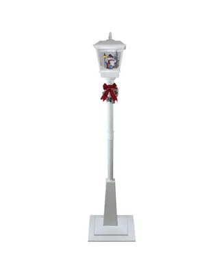 Northlight 70.75" White Lighted Musical Snowman Vertical Snowing Christmas Street Lamp