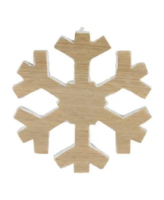 Northlight 7.5" Faux Wood Grain Snowflake Christmas Decoration