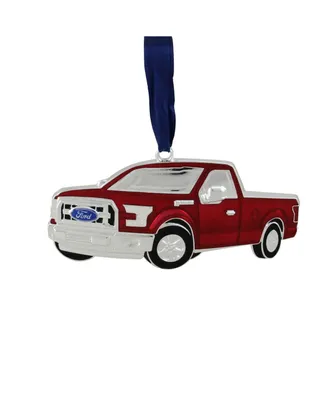 Northlight 4" Officially Licensed Red Ford F-150 Pick Up Truck Collectible Silver Plated Christmas Ornament