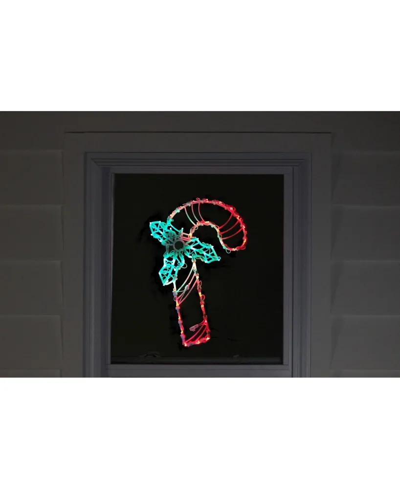 Northlight 18" Led Lighted Candy Cane Christmas Window Silhouette Decoration