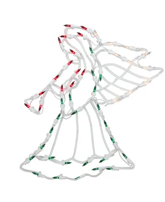 Northlight 18" Lighted Red White and Green Angel Christmas Window Silhouette Decoration