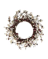 Northlight 20" Autumnal Bliss Ball Ornaments on a Natural Vine Wrapped Wreath