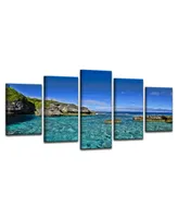 Ready2HangArt Grunge Pano Ii 5 Piece Wrapped Canvas Coastal Wall Art Set, 30" x 60"