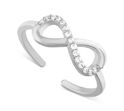 And Now This Crystal Infinity Toe Ring in Silver-Plate