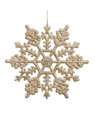 Northlight Club Pack of 24 Champagne Gold Glitter Snowflake Christmas Ornaments 4"