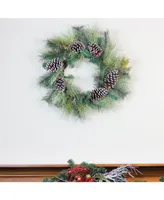 Northlight 28" Mixed Long Needle Pine and Pine Cone Artificial Christmas Wreath - Unlit