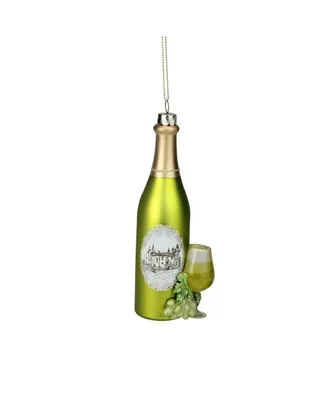 Northlight 5.75" Green Wine Bottle Glass Christmas Ornament