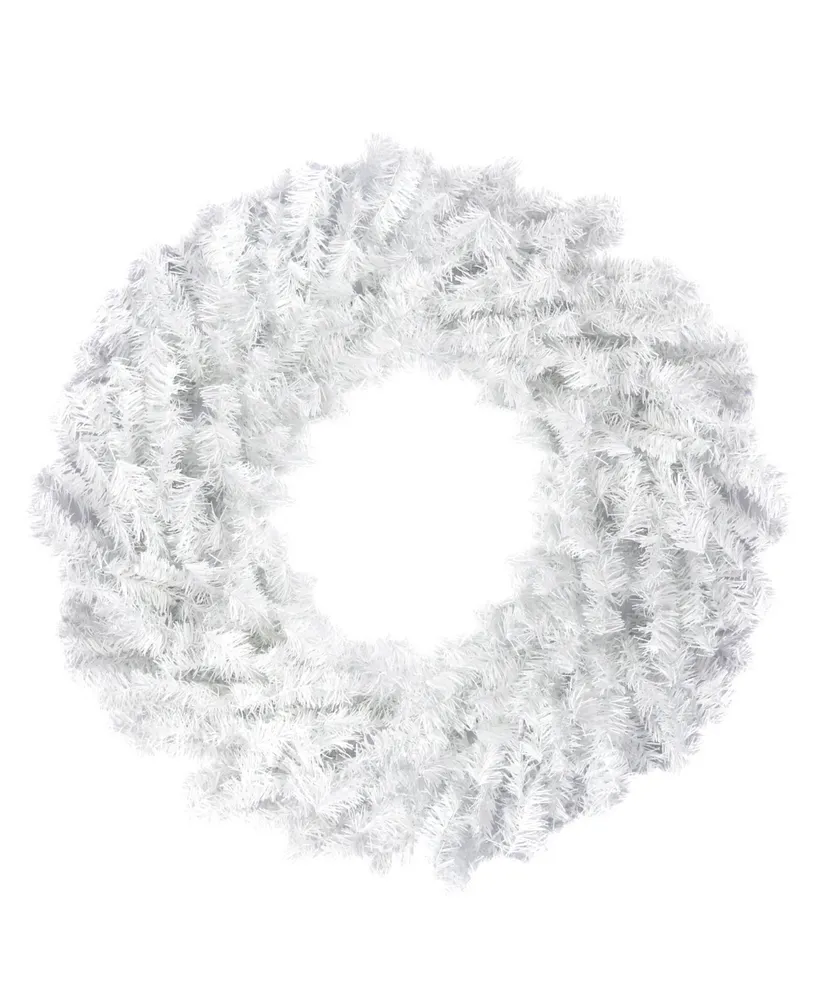 Northlight 30" White Canadian Pine Artificial Christmas Wreath - Unlit