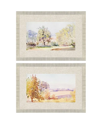 Paragon Sunrise and Serene Framed Wall Art Set of 2, 24" x 34"