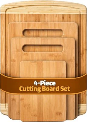 Bamboo Wood Cutting Board Set Chopping Board With Juice Groove For Meat Cheese Vegetables Butcher Block Cheese Charcuterie Board
