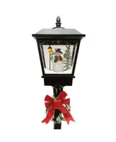 Northlight 70.75" Black Lighted Musical Snowman Vertical Snowing Christmas Street Lamp