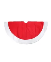 Northlight 48" Traditional Red Christmas Tree Skirt with White Border