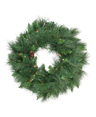 Northlight Pre-Lit White Valley Pine Artificial Christmas Wreath