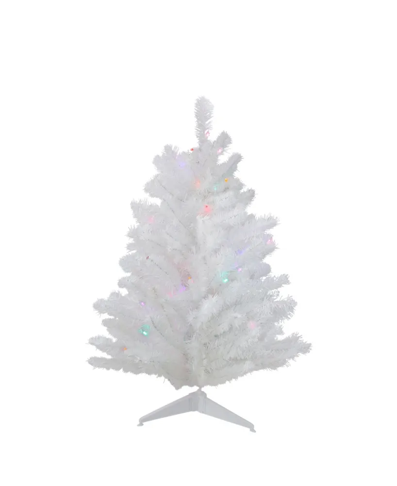 Northlight 2' Pre-Lit Snow White Artificial Christmas Tree - Multi Lights