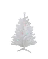 Northlight 2' Pre-Lit Snow White Artificial Christmas Tree - Multi Lights