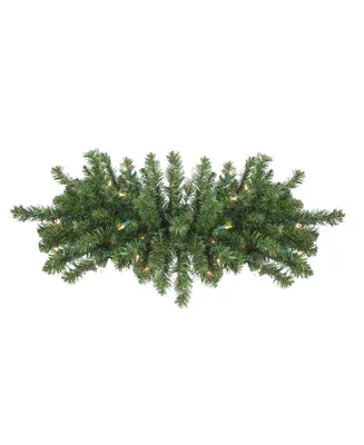 Northlight 32" Pre-Lit Canadian Pine Artificial Christmas Door Swag - Clear Lights