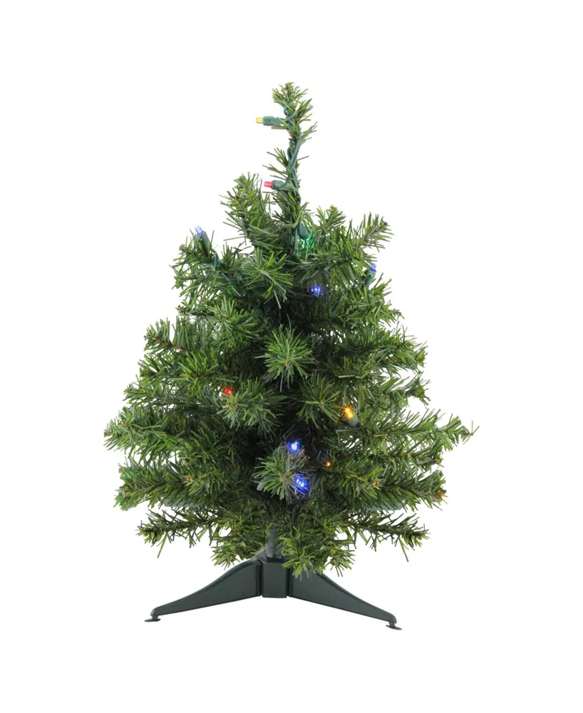 Northlight 18" Pre-Lit Led Canadian Pine Artificial Christmas Tree - Multi Lights