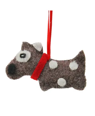 Northlight 3" Brown with White Dots Plush Dog Christmas Ornament