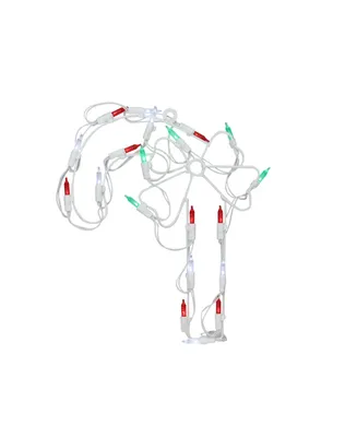 Northlight 12" Battery Operated Led Lighted Candy Cane Christmas Window Silhouette w/ Timer