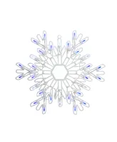 Northlight 15" Led Lighted Pure White and Blue Snowflake Christmas Window Silhouette Decoration