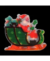 Northlight 17" Lighted Holographic Santa in Sleigh Christmas Window Silhouette Decoration