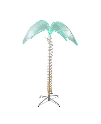 Northlight 4.5' Green and Tan Led Palm Tree Rope Light Outdoor Decoration