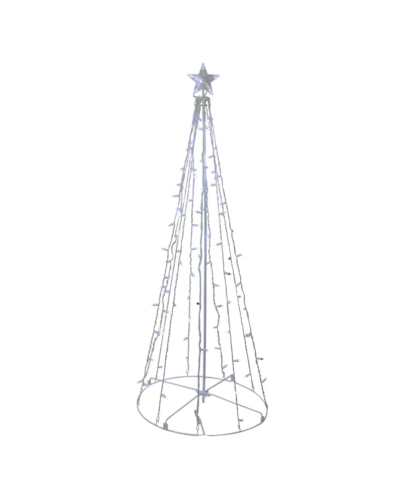 Northlight 5' Blue and White Led Lighted Twinkling Show Cone Christmas Tree Outdoor Decoration