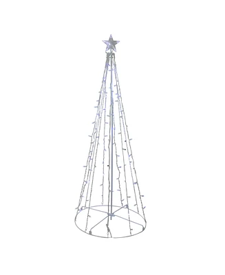 Northlight 5' Blue and White Led Lighted Twinkling Show Cone Christmas Tree Outdoor Decoration