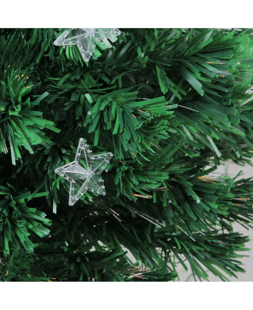 Northlight 4' Pre-Lit Fiber Optic Artificial Christmas Tree with Stars