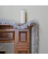 Northlight 12' Soft Iridescent Silver Spiral Christmas Tinsel Garland - Unlit