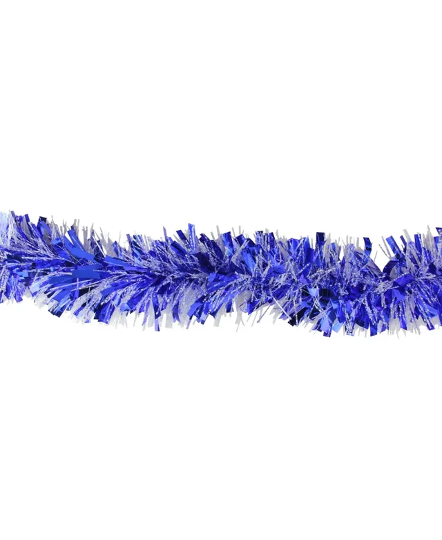 Northlight 12' Lavish Blue and Shiny Silver Boa Christmas Tinsel Garland - Unlit