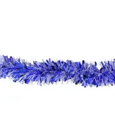 Northlight 12' Blue and Snowblush Wide Cut Christmas Tinsel Garland - Unlit