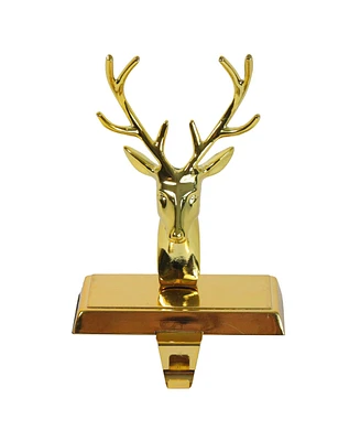Northlight 8" Shiny Gold Metal Deer Christmas Stocking Holder