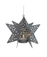 Northlight 5" Pre-lit Gray Cut Out Metal Star Christmas Ornament