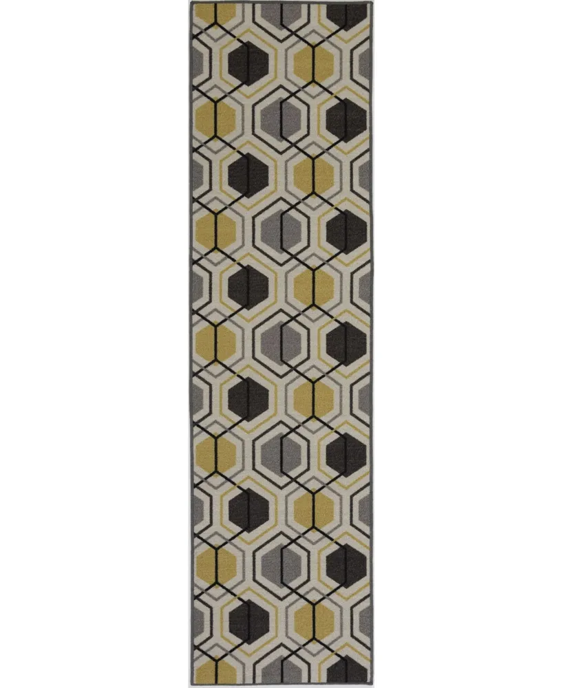 Main Street Rugs Laicos Lai511 Yellow 1'10" x 7' Runner Rug